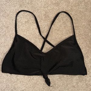 LA Hearts ribbed knot front bikini top